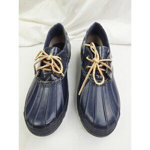 Sperry Top Sider Womens Size 11 Navy Duck Waterproof Rubber Low Lace Logo Boots